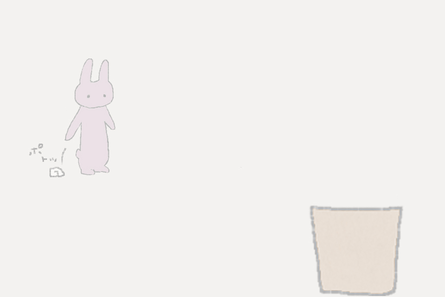 10コマ目。うさこ、ティッシュを落としました。