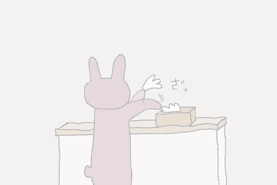 5コマ目。うさこがティッシュをとりました。