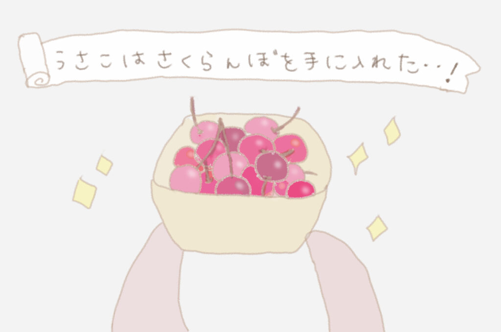 うさこはさくらんぼを手に入れた・・・！！